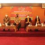 Forkompimda Mura saat mengikuti Hari Jadi ke-64 Provinsi Kalteng secara virtual.