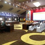 RAKOR INFLASI : Terlihat para peserta rakor inflasi yang juga dihadiri Staf Ahli Gubernur Kalteng Bidang Ekonomi, Keuangan, dan Pembangunan,Yuas Elko secara virtual, di Aula Jayang Tingang Kantor Gubernur Kalteng, Rabu (3/5/2023). (foto:ard)