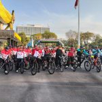 GOWE KEMERDEKAAN : Wagub Kalteng, Edy Pratowo bersama unsur Forkompimda ketika melaksanakan gowes kemerdekaa, Jumat (18/8/2023), di Halaman Makorem. (foto:ist)