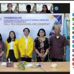 Para mahasiswa peserta KKN, panitia, dosen pembimbing lapangan pada saat mengikuti pembekalan secara daring (Foto : Humas Universitas Palangka Raya)