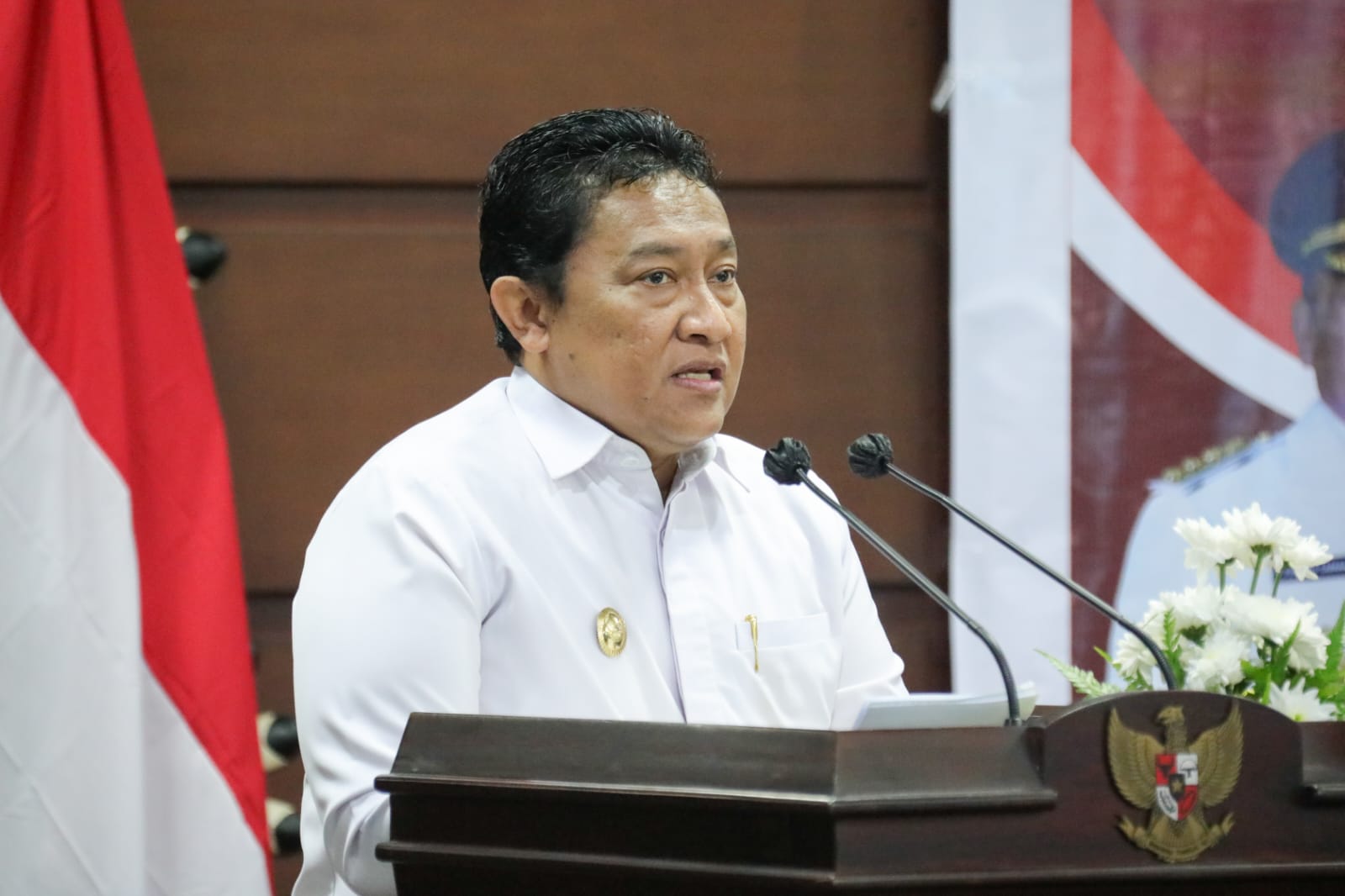 ANGGARKAN : Wakil Gubernur Kalimantan Tengah (Kalteng) H. Edy Pratowo menyampaikan target 200 desa yang memang belum berlistrik PLN akan diaplikasikan melalui dua program, Rabu (6/12/2023). (foto:mmc)