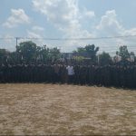 Foto bersama setelah upacara Purna Tugas Satgas OPS PAM Obvitnas PT Freeport Indonesia Wilayah Papua di Halaman Batalyon Raider 631/Antang, Kota Palangka Raya (Foto : Nopri)