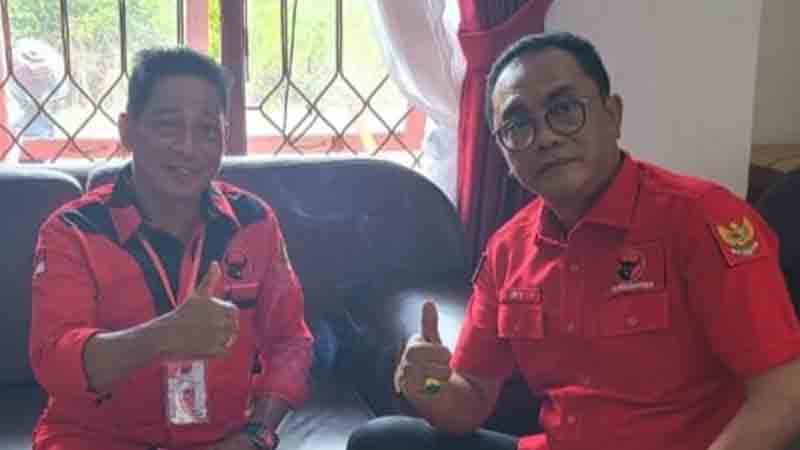 AKRAB: Anggota DPRD Murung Raya Heriyus M Yoseph SE bersama Sekretaris DPD PDI-P Provinsi Kalteng Sigit K Yunianto