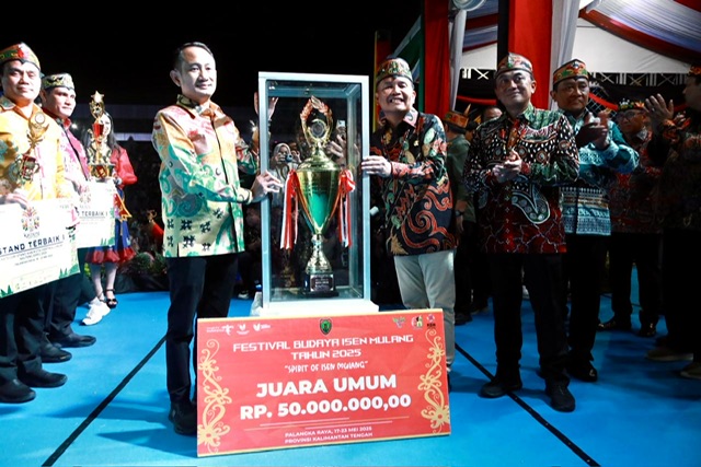 Gubernur Kalimantan Tengah (Kalteng) H. Agustiar Sabran, secara resmi menutup rangkaian kegiatan Festival Budaya Isen Mulang (FBIM) dan Kalteng Expo Tahun 2025 yang digelar di Stadion Tuah Pahoe, Palangka Raya, Jumat (23/5/2025) malam.