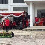 Suasana upacara memperingati Hari Lahir Pancasila dan Bulan Bung Karno di halaman kantor DPD PDIP Kalteng, Palangka Raya (Foto : Ist)