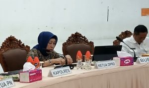 Ketua DPRD Barito Utara, Mery Rukaini menghadiri kegiatan Rakor dan Sinkronisasi TJSLP serta Optimalisasi PAD (Foto : Ist)