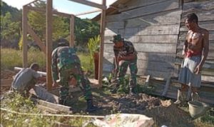 Kegiatan Satgas TMMD Kodim 1013/Mtw membangun fasilitas MCK warga Desa Jamut (Foto : Ist)