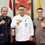 Ketua DPRD Kalteng, Arton S Dohong dan Wakil Ketua III DPRD Kalteng, Junaidi saat menerima kunjungan Kepala BNNP Kalteng, Kombes Pol Mada Roostanto (Foto : Ist)